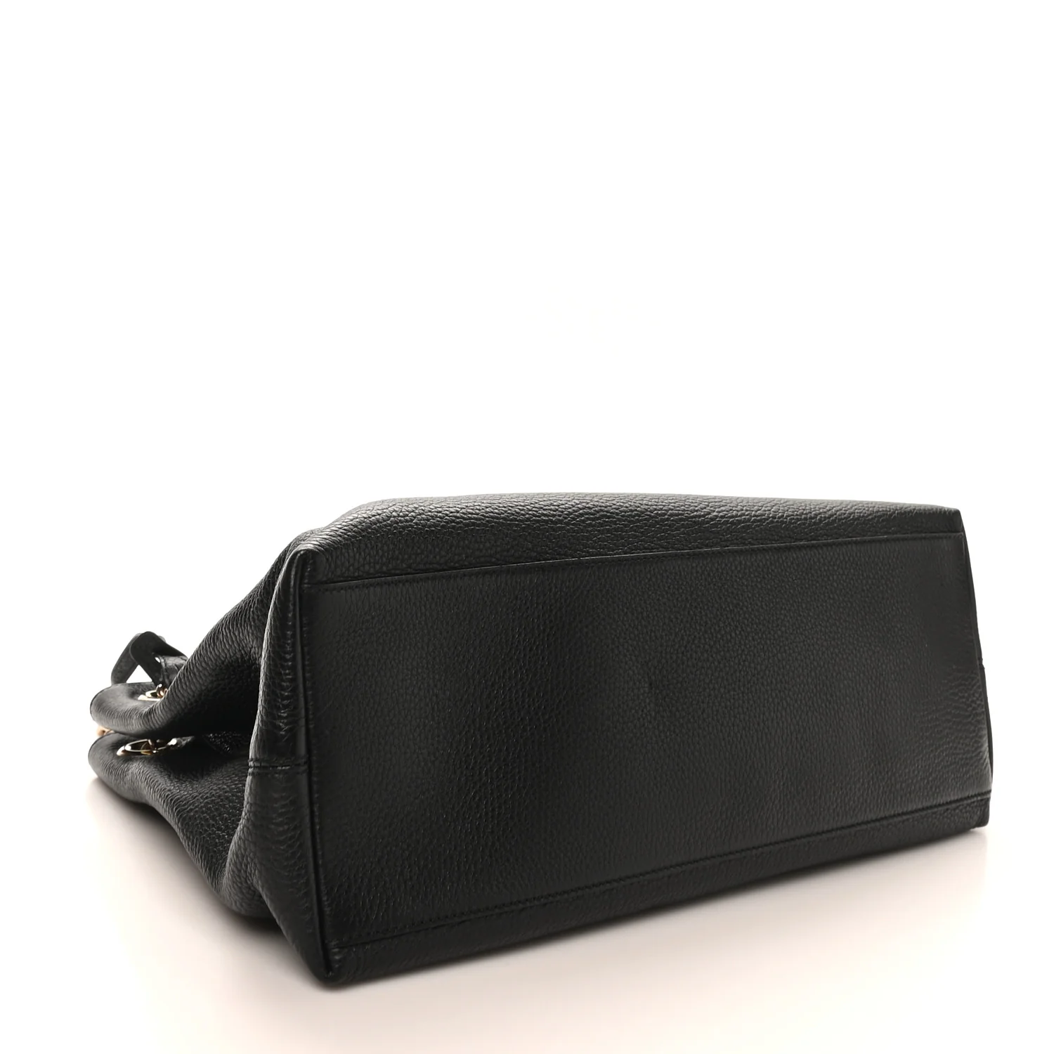 Pebbled Calfskin Medium Soho Chain Shoulder Bag Black