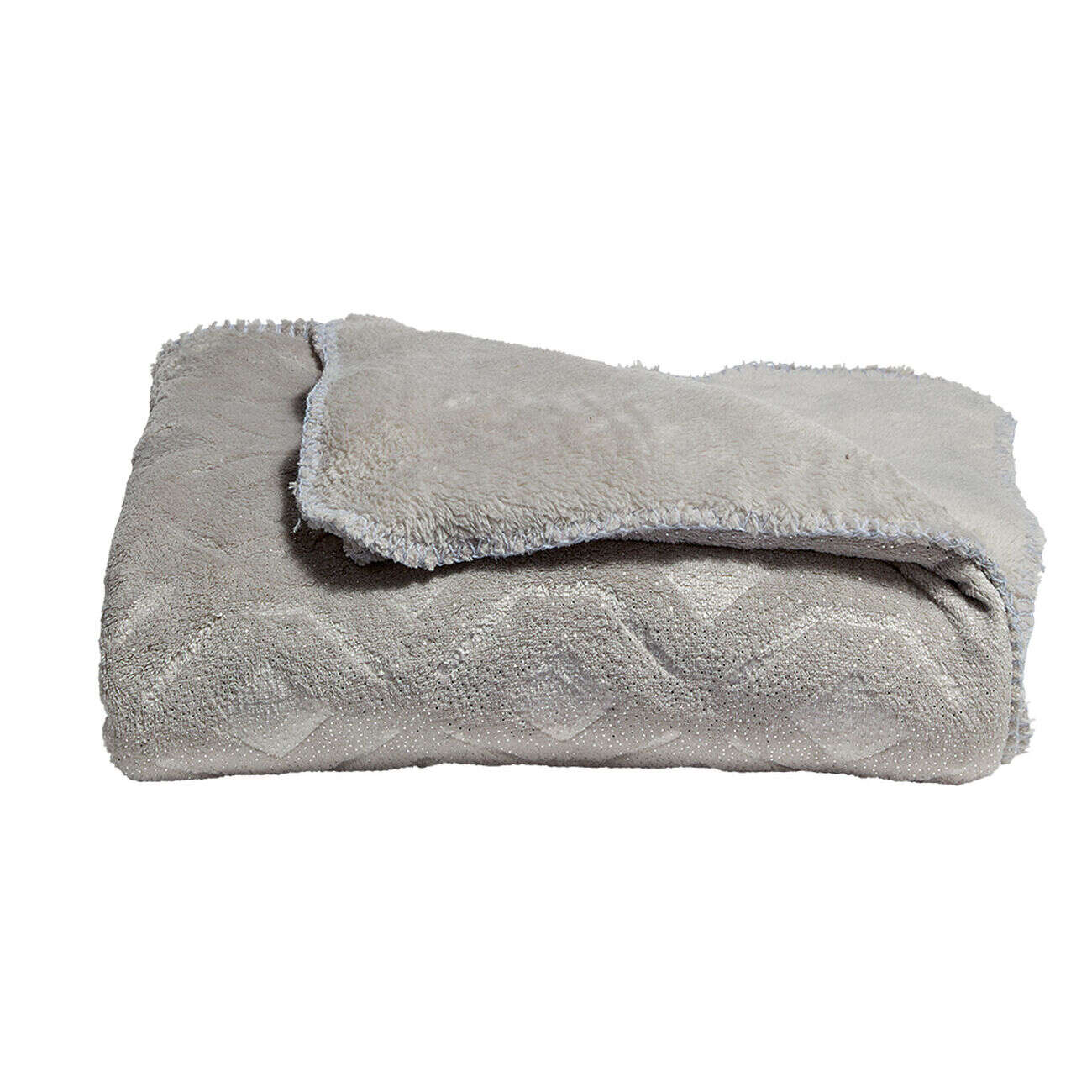 Jeté de canapé gris pailletté à l'effet fourrure