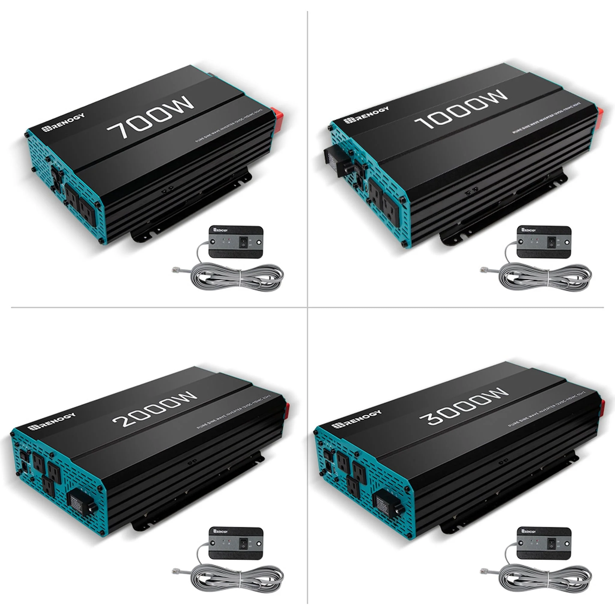 2000W Pure Sine Wave Inverter 12V DC to 120V AC Converter for Home, RV, Truck, Off Grid Solar Power Inverter 12V to 110V with Built in 5V/2 1A USB Port, AC Hardwire Port, Remote Controller Image 7