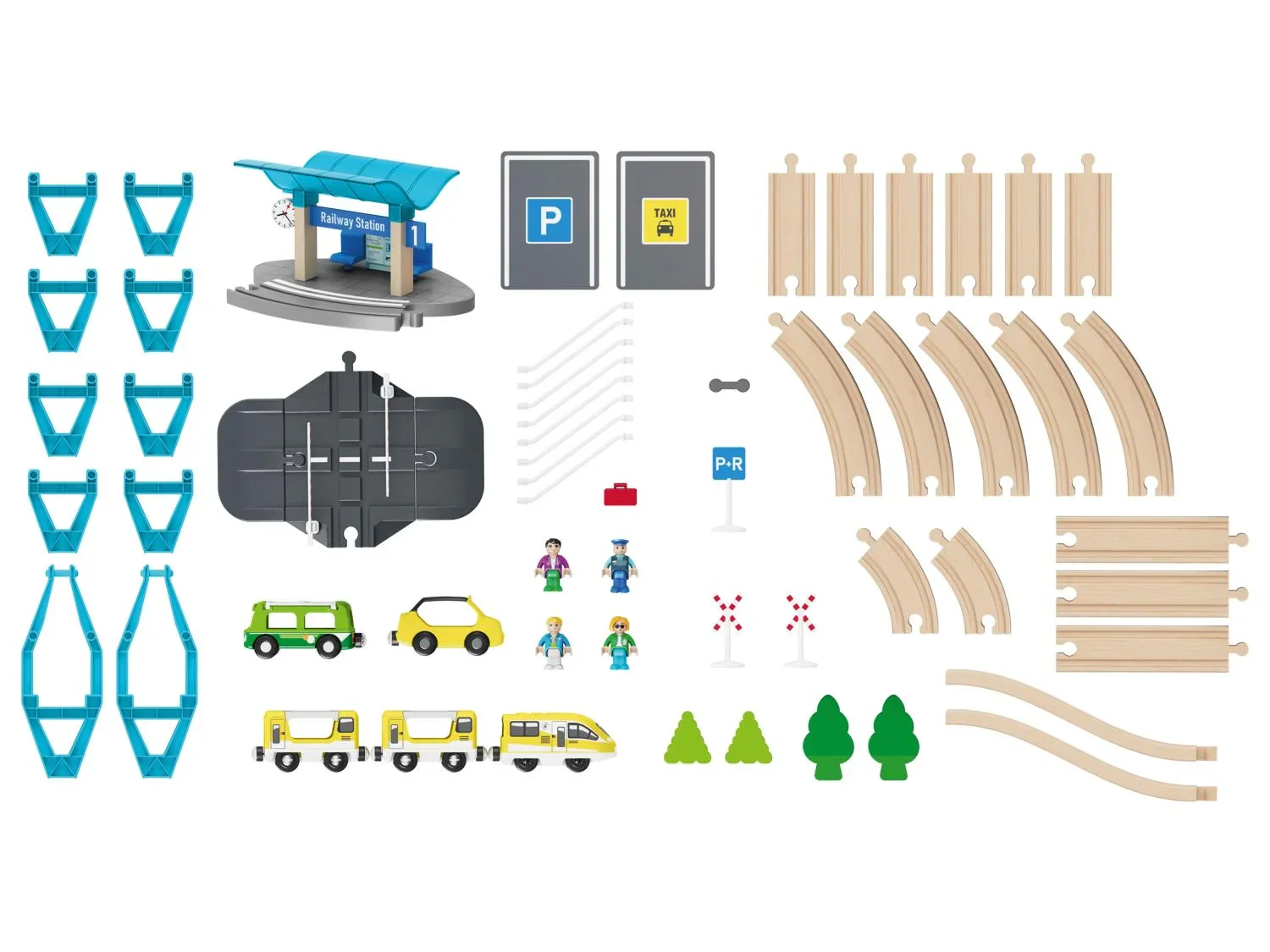 Playtive Set de chemin de train en bois