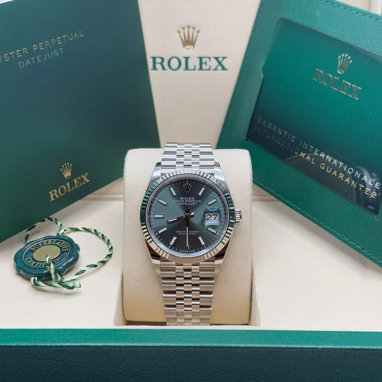[Super Clone]RLX  Datejust 41mm Mint Green Dial Jubilee Bracelet Watch - 126334-0028
