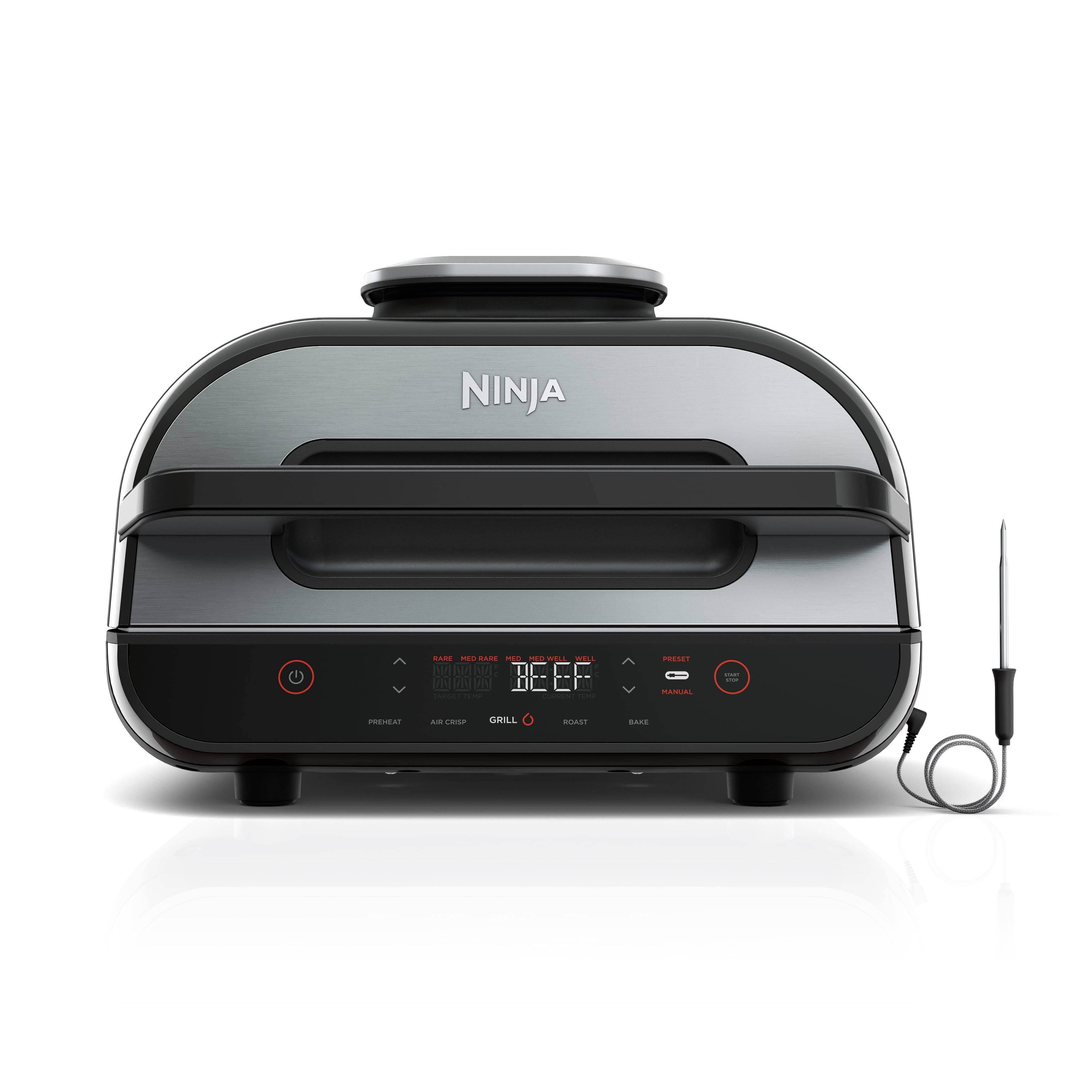 Ninja FG550 Foodi Smart XL 4-in-1 Indoor Grill with 4-qt Air Fryer, Roast, and Bake