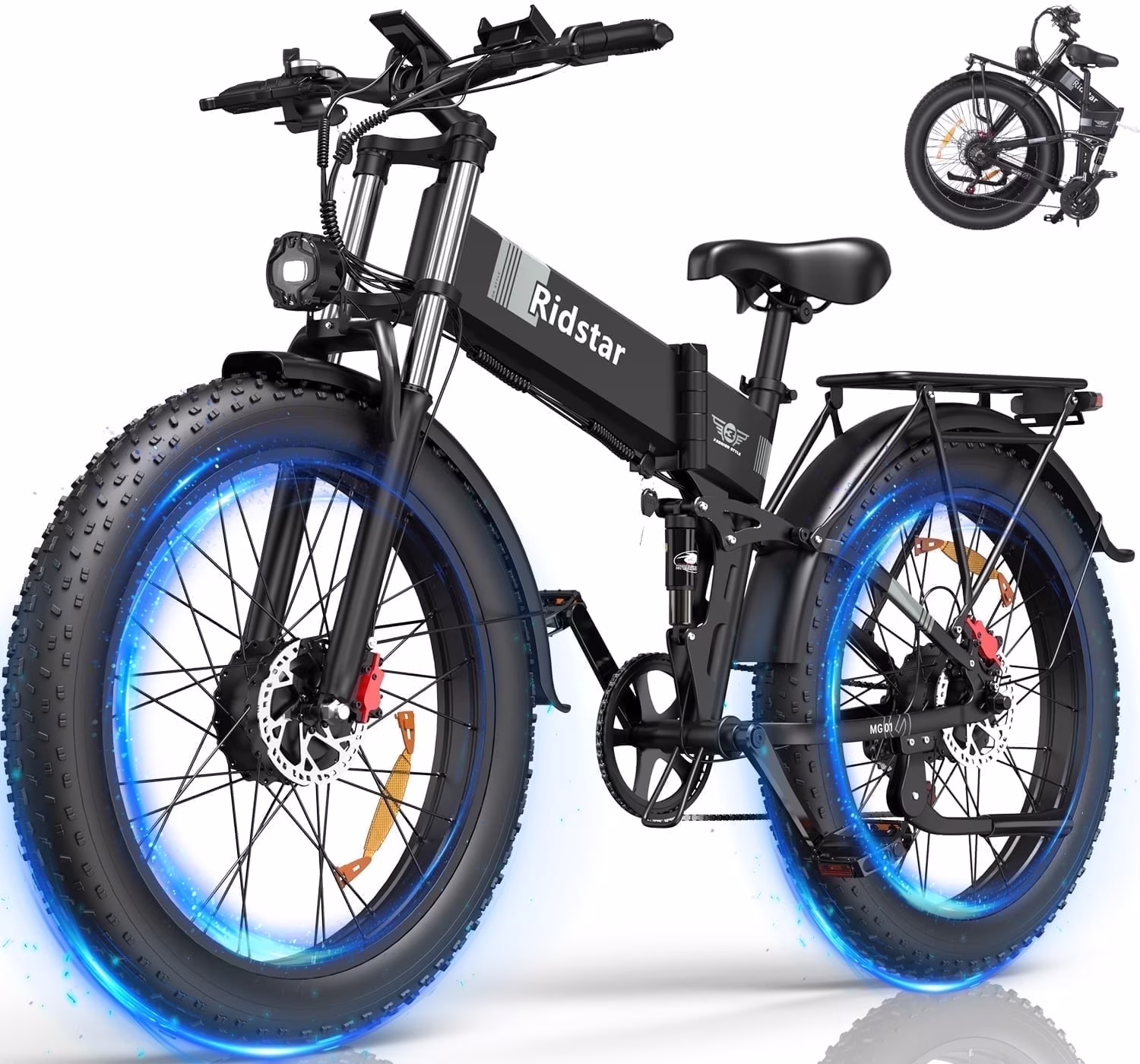 Dual Motor PEAK 3000W Electric Bike for Adults,31mph 48V 23Ah Electric Bicycle,26" Fat Tire Mountain Bike UL2849(PEAK 300W-48V 23AH-31MPH) - Image 7