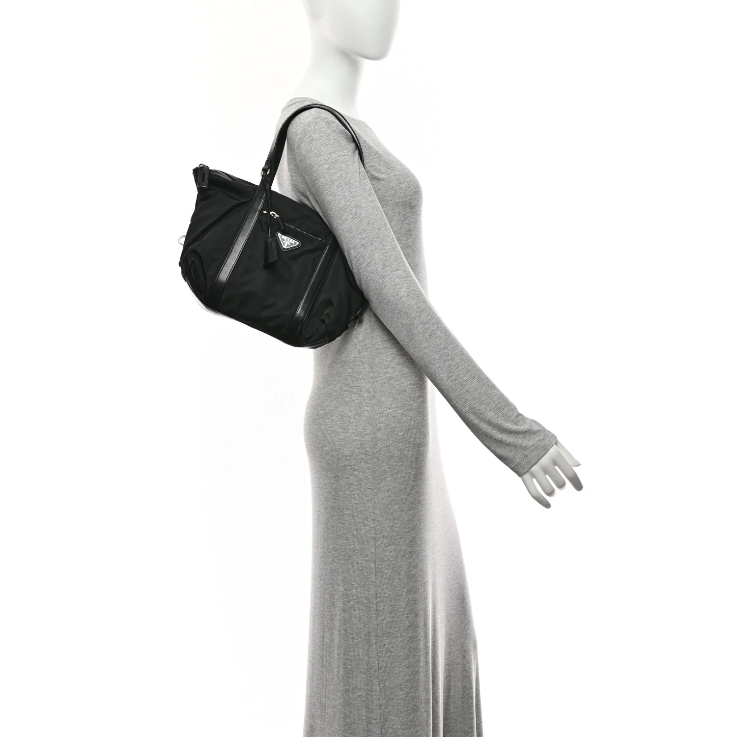Tessuto Nylon Saffiano Tote Black
