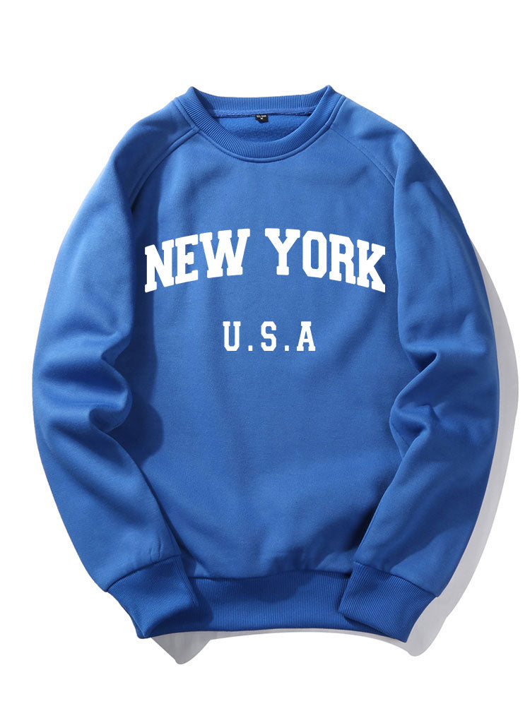 Sweat-shirt à imprimé lettres New York