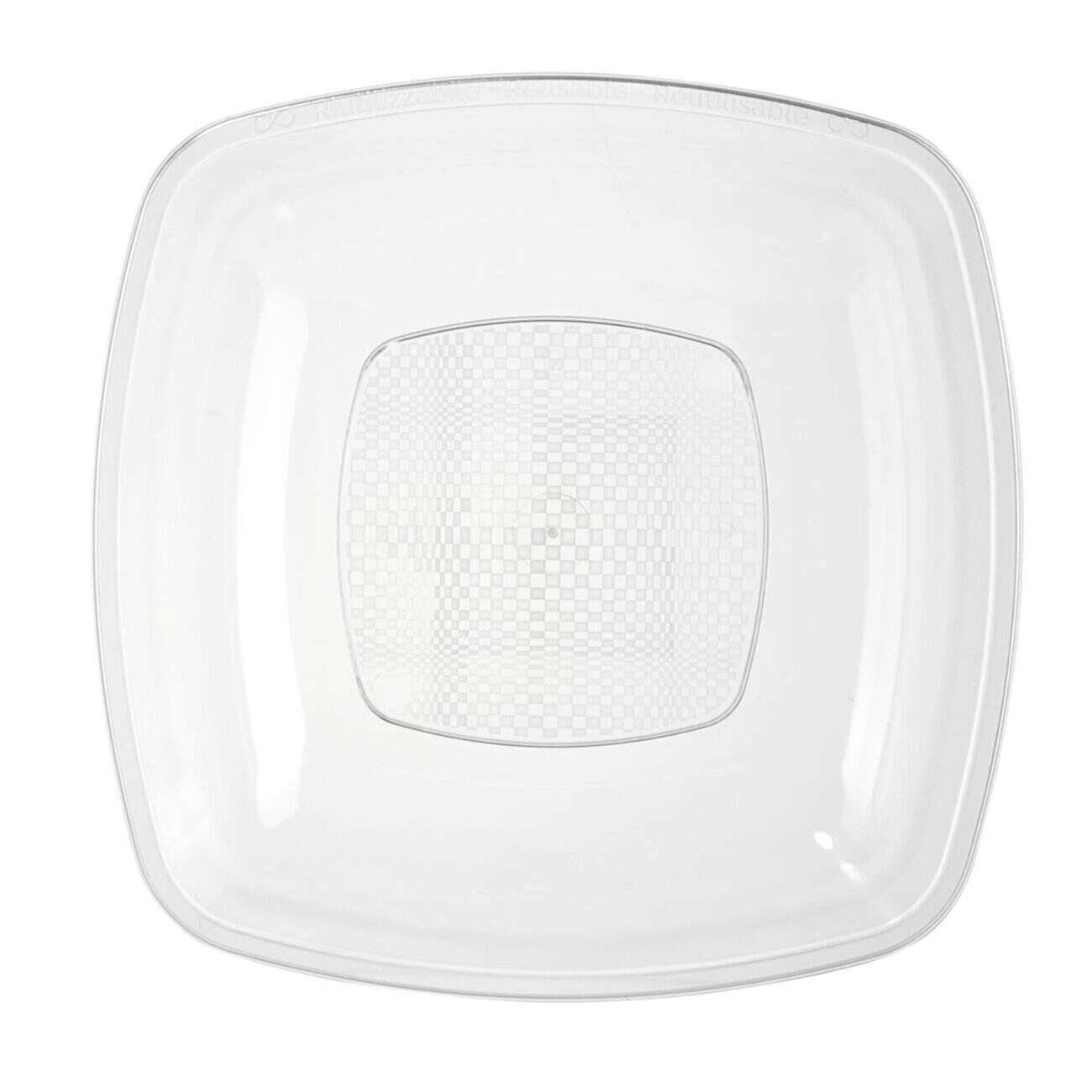 Lot de 6 assiettes plastique transparent Ø18cm