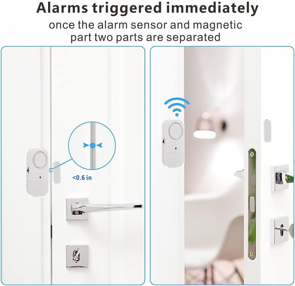 Window and Door Alarm for Kids Safety, 8 Pack Personal Security for Pool, Burglar Alert, Dementia Patients