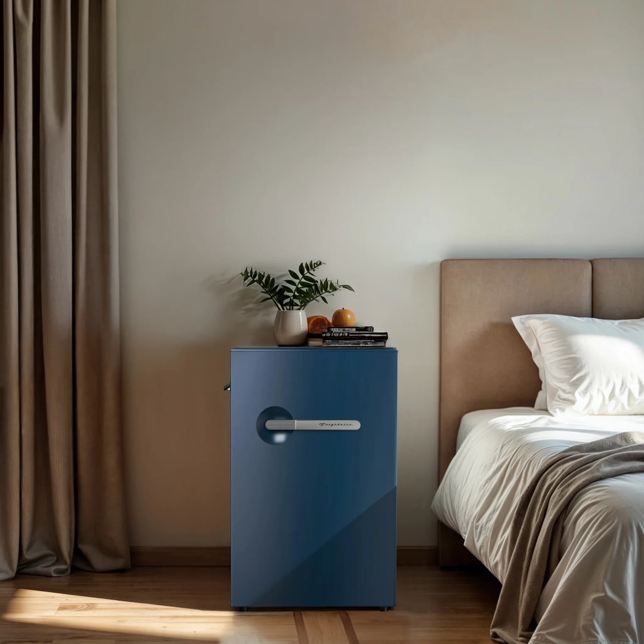 4.5 cu. ft. retro compact fridge built-in side bottle opener W: 21.65" x L: 22.24" X H: 32.91" (Azure)(Blue) - Image 8