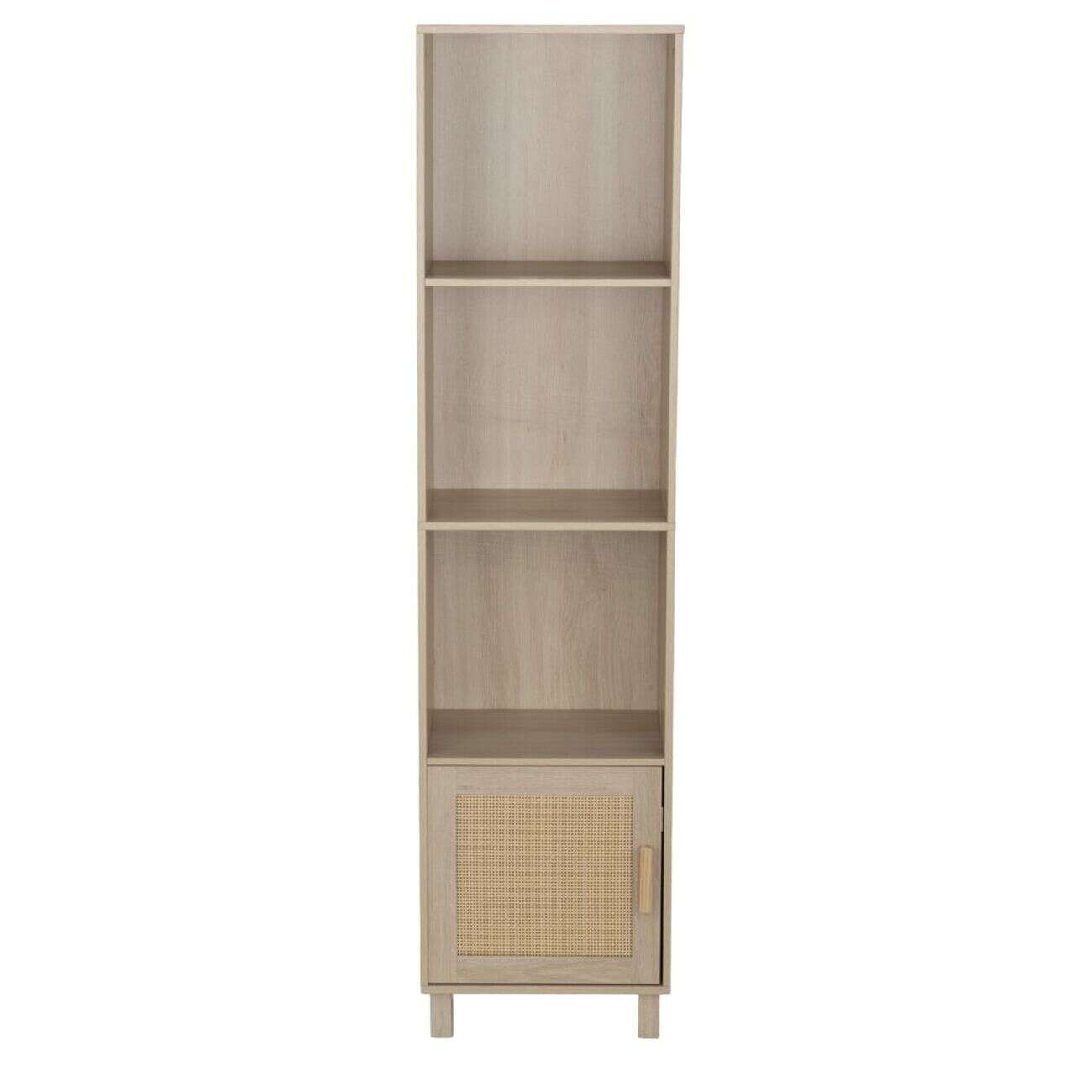 Étagère en bois 4 cases 1 porte Kanna 40x30xH160cm