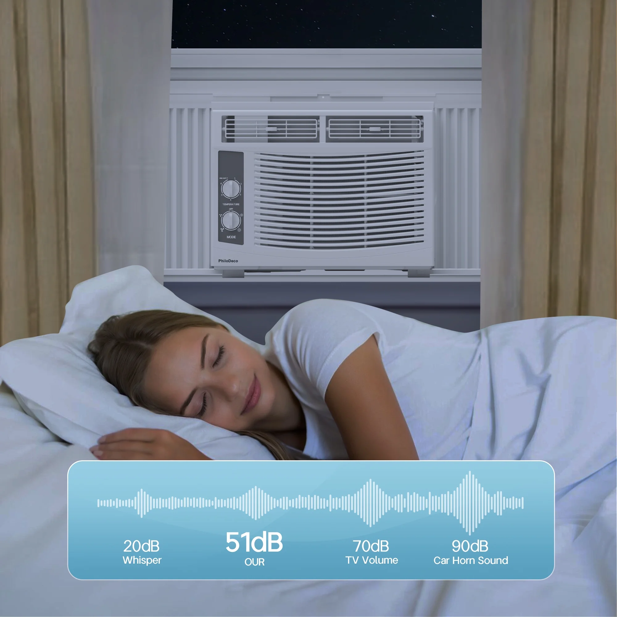 5000 BTU Window Air Conditioner Easy Cool Capable of Cooling Up to 150 sq ft. 2 Fan Speeds, 4-Way Air Direction, Mechanical Control, Filter, for Small Room Air Conditioner, Small Ac Unit - Image 4