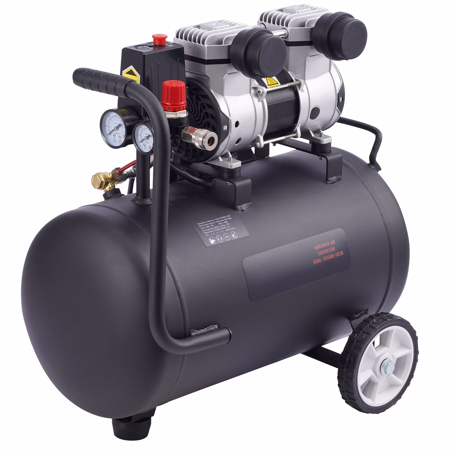 KFFKFF Air Compressor, 8 Gallon Tank, 1HP 2.2 CFM@90 PSI, Oil-Free, Max 120PSI, 80dB Quiet, Portable for Car Maintenance, Tire Filling, Painting