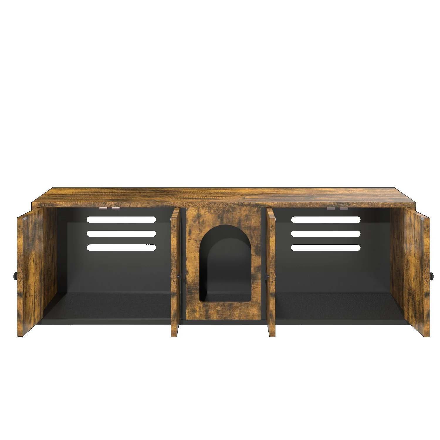 AECOJOY Double Litter Box Enclosure, Wooden Cat Washroom Furniture, Modern Litter Box Furniture for 2 Cats