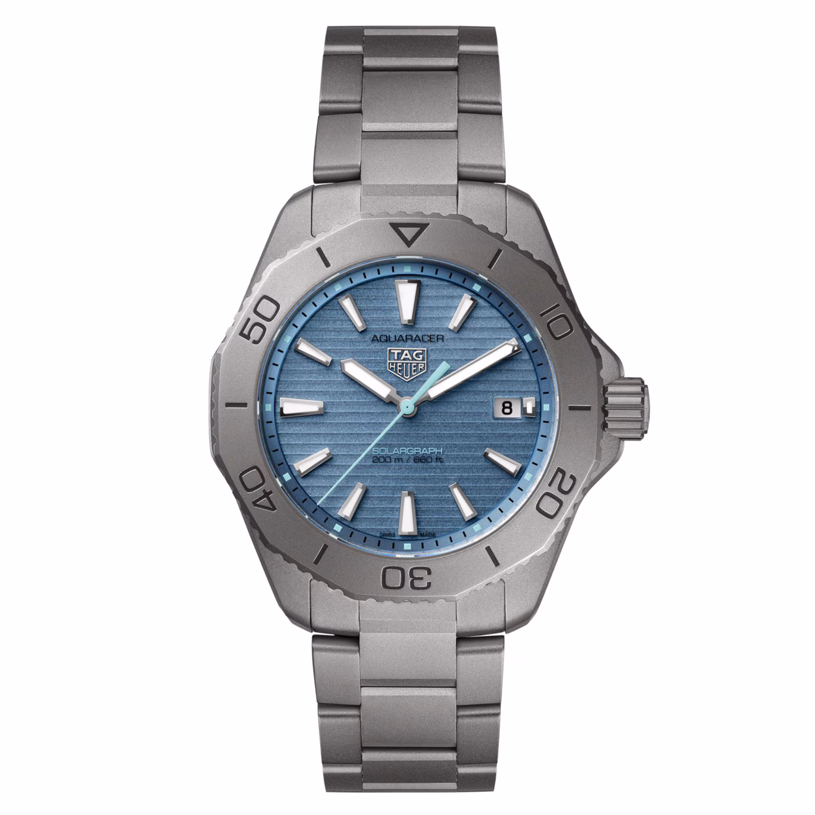 【Super Clone】TAG Heuer Aquaracer Professional 200 Solargraph Titanium 40mm Mens Watch Blue WBP1182.BF0000