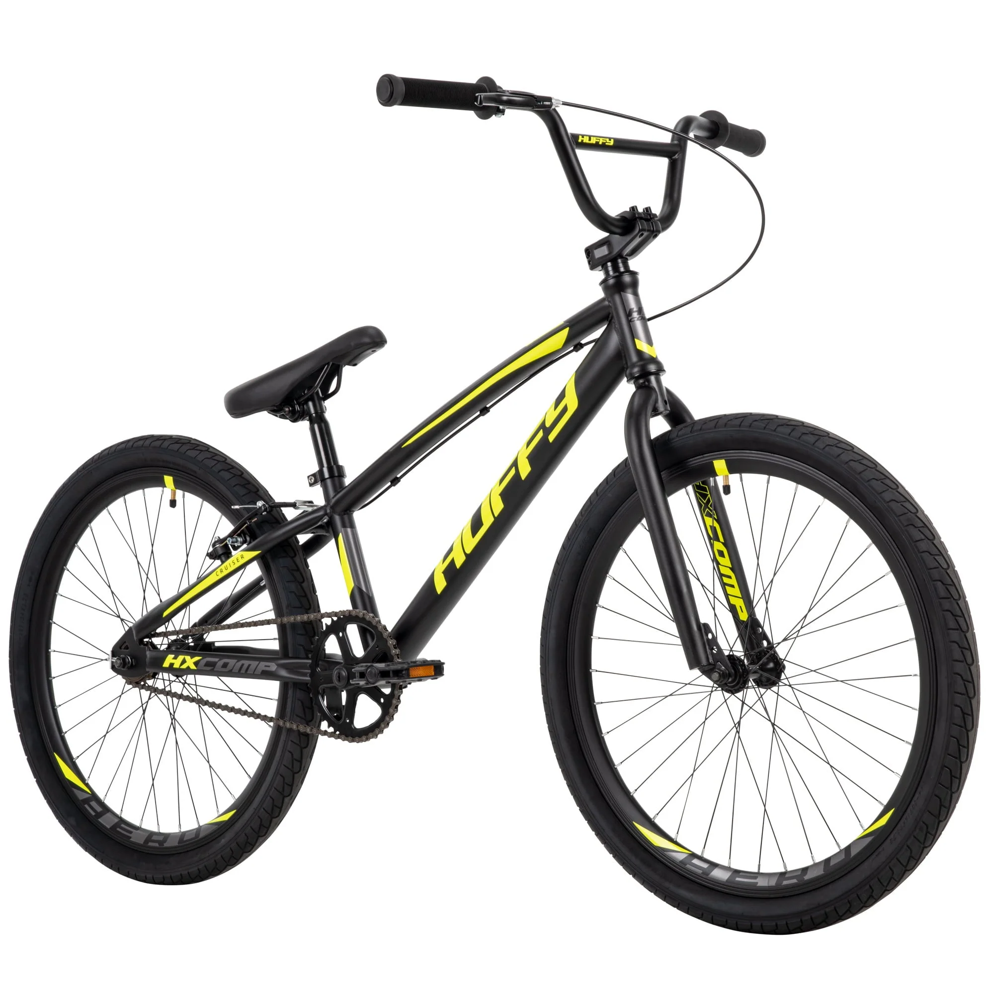 HX Cruiser 24 inch BMX Bike for Boys, Black/Yellow Image 5