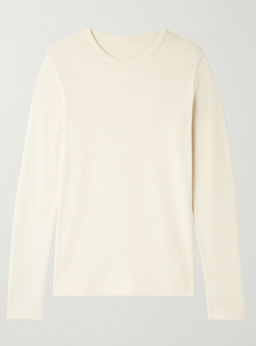 Tee-shirt manches longues thermique homme blanc naturel