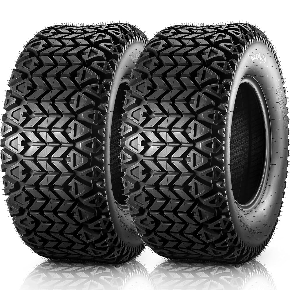 MaxAuto 25x10-12 Hilly Lawn ATV Tires, 25x10x12 All Terrain Tires, 25 10 12 Sand Off-Road Tire, 6PR Tubeless, 2 Pack
