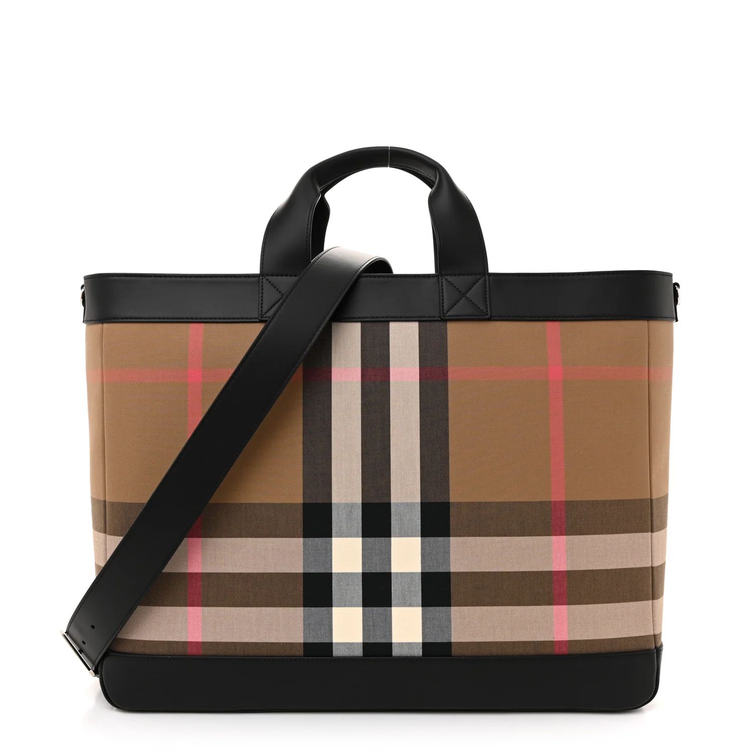 IP Check Nylon Calfskin Ormond Tote Bag Taupe Brown