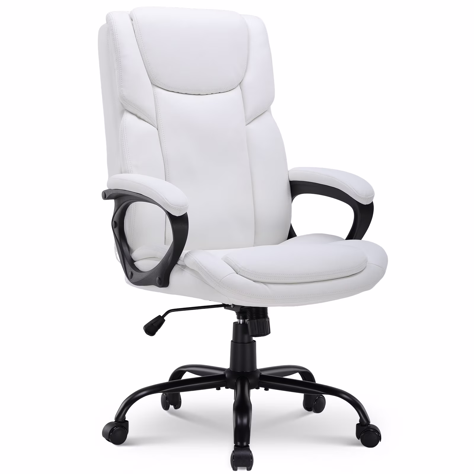 Executive Ergonomic High Back Leather Home Office Desk Chair, Black(Black) - Image 7