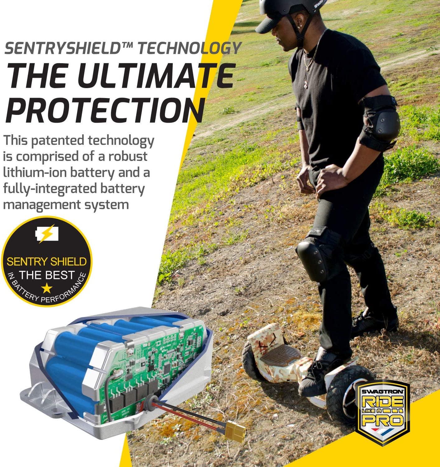 SWAGTRON Swagboard Outlaw Off - Road T6 - Handles Over 420 lb. up to 12 MPH. 10″ Rugged Tires