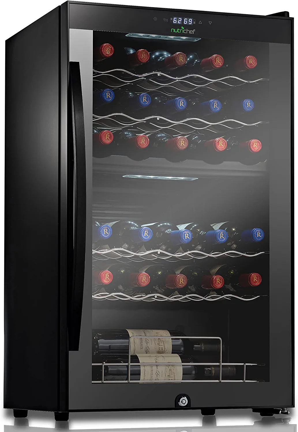 Nutrichef 33 Bottle Dual - Zone Refrigerator PKCWCDS335