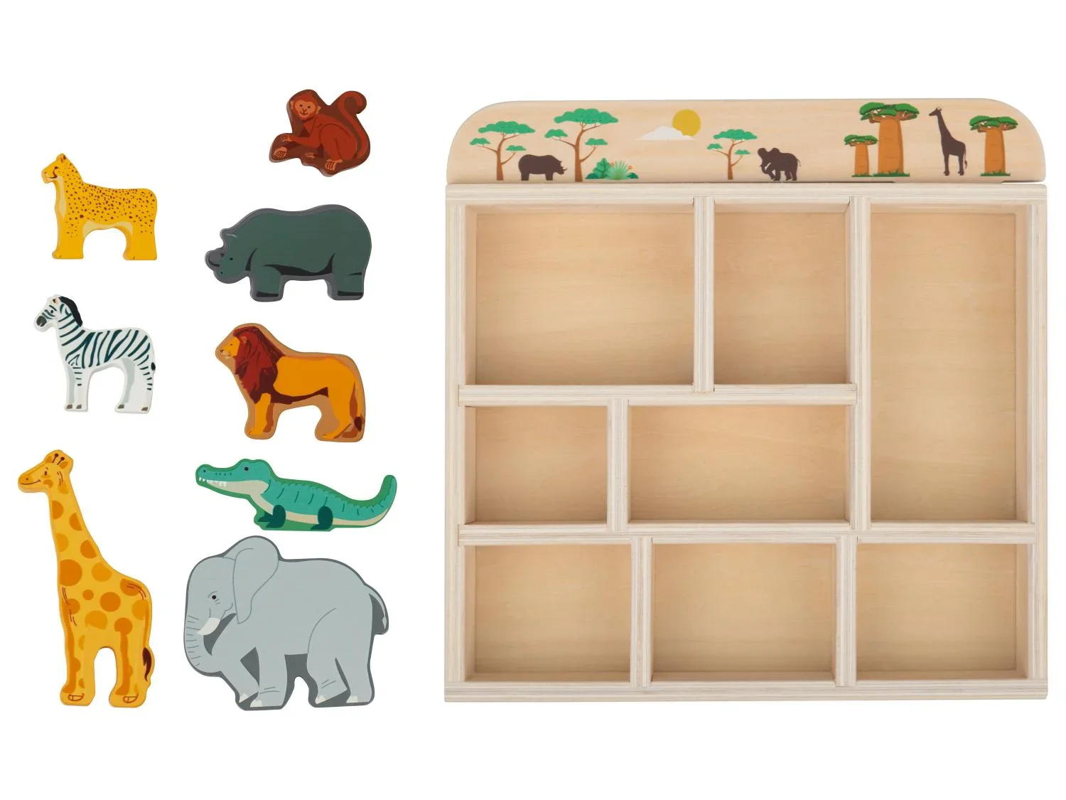 lupilu Coffret danimaux en bois