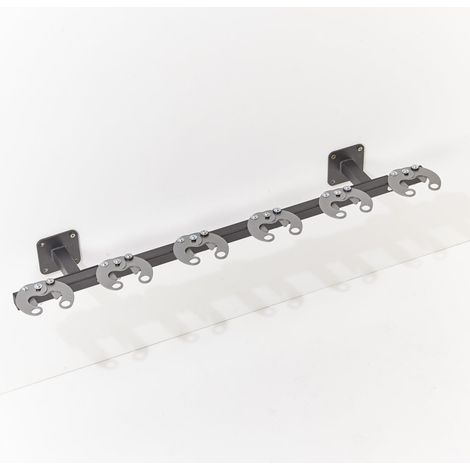 Mottez – Range 6 trottinettes mural – Fixation murale avec système de pince – Tube acier carré 30mm – Charge maximale 120kg – Dimensions 106x24,5x15cm — vue 4