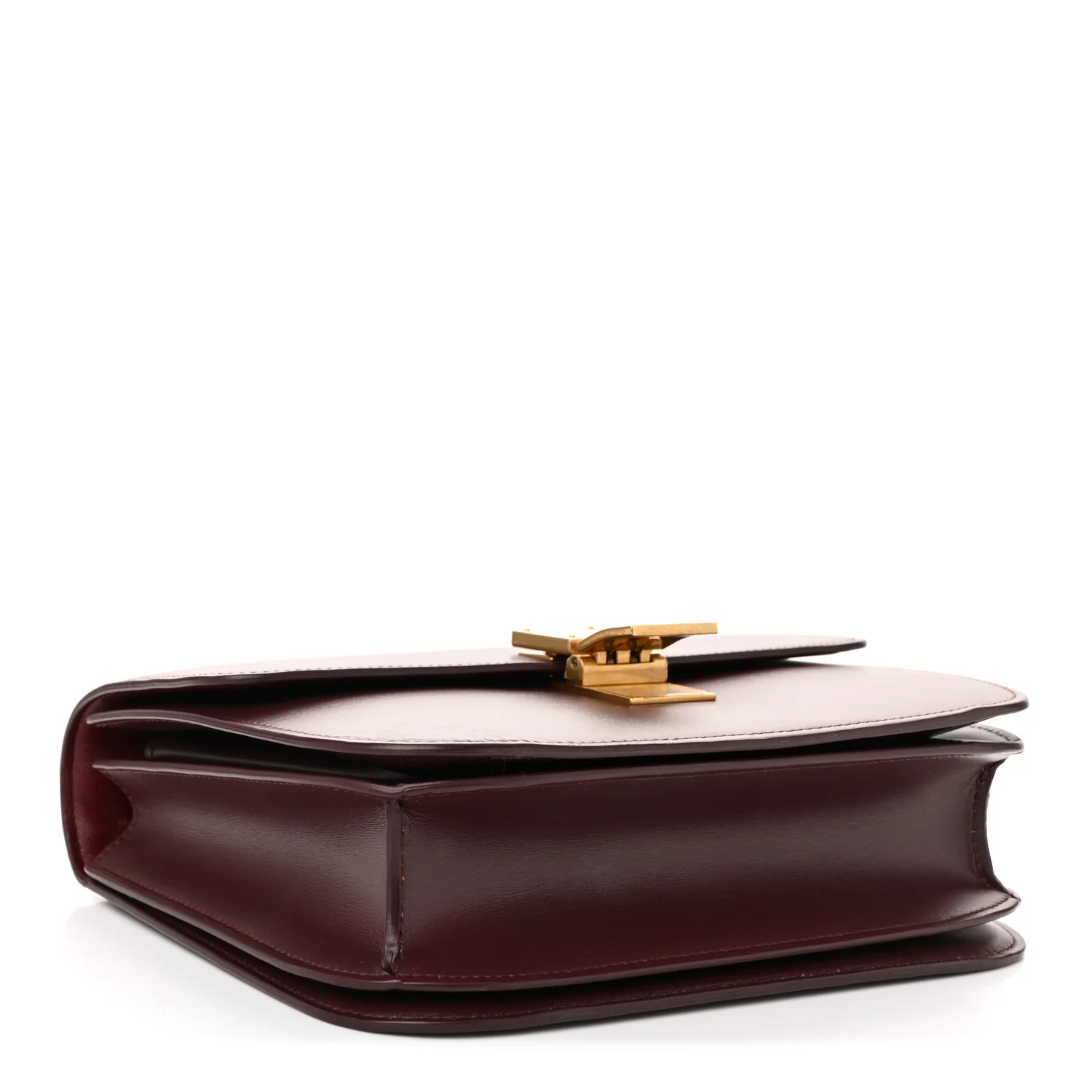 Box Calfskin Medium Classic Box Flap Bag Burgundy