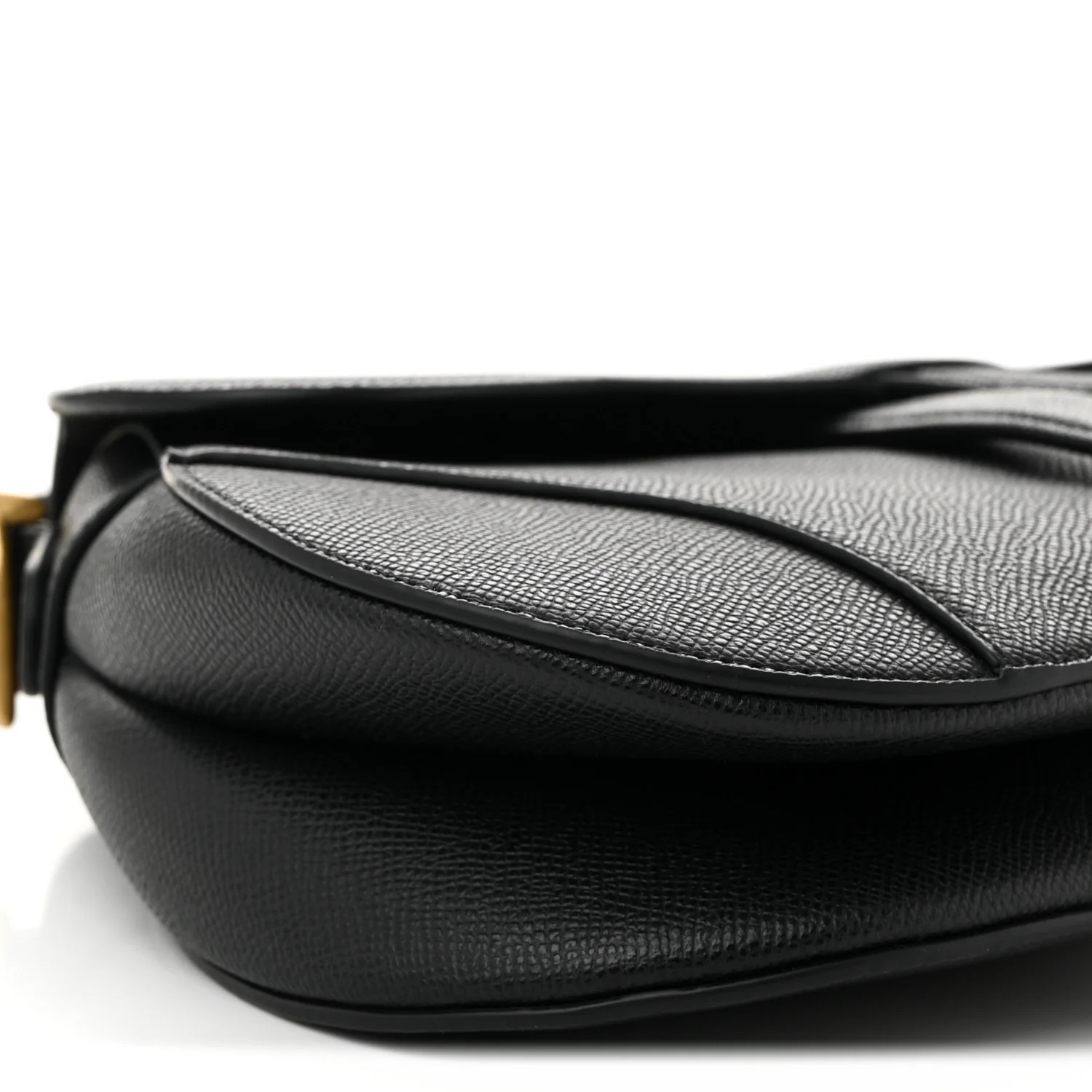 Grained Calfskin Saddle Bag Black