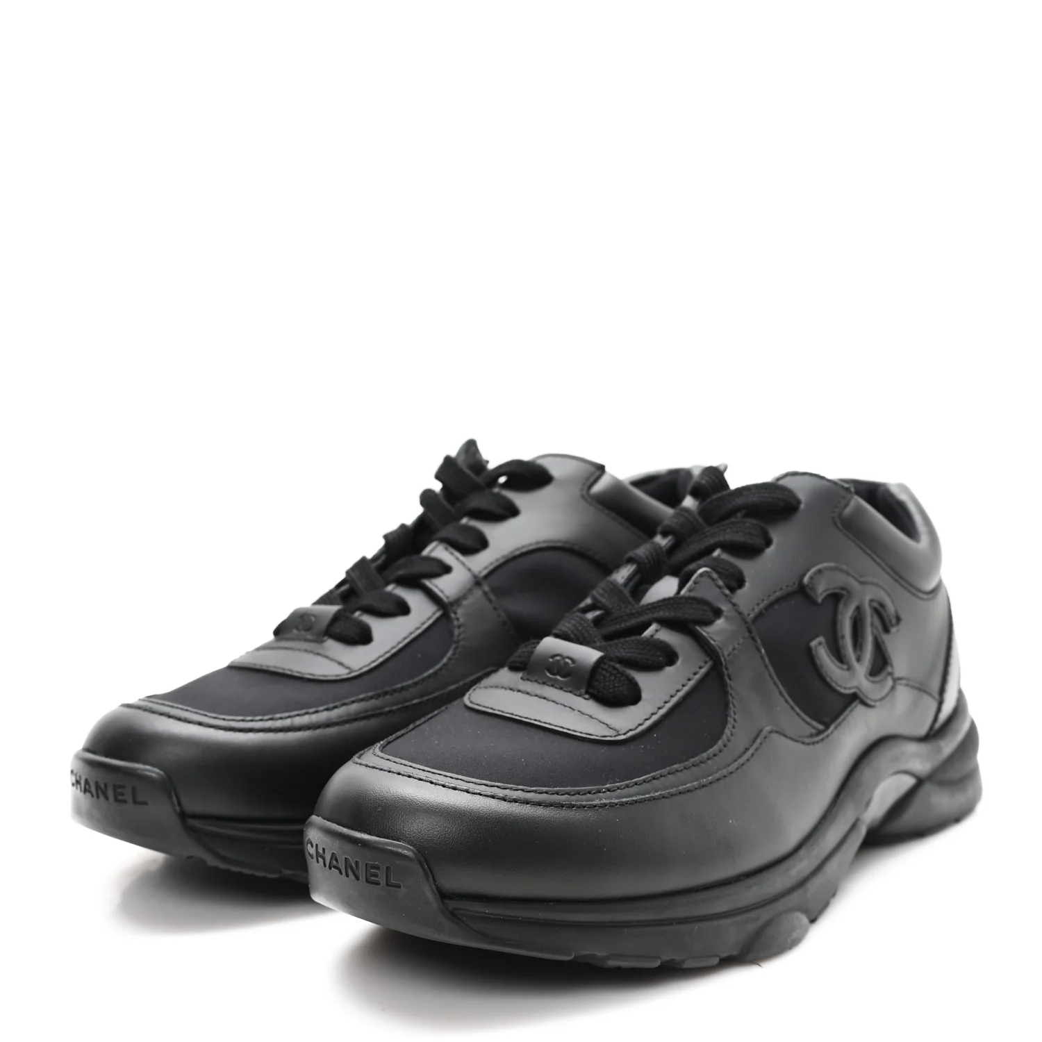 Calfskin Lambskin CC Uniform Sneakers 41 Black