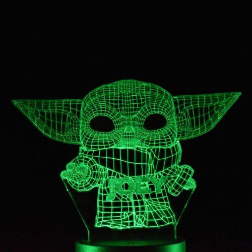 LITANTSZ 3D Star Wars Night Light for Kids - 3 Patterns & 16 Color Change Decor Lamp with Timer, Remote Control & Touch - Baby Yoda Toys for Boys, Girls- Birth