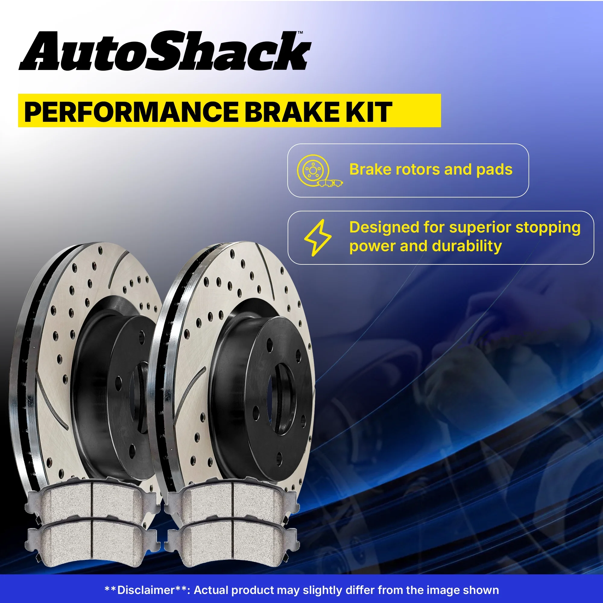 Front Rear Drilled Slotted Brake Rotors Ceramic Brake Pads | Replacement for Lexus RX350 RX450h Toyota Sienna 2014-2019 Highlander V6 FWD | E-Coated | 12-PC Brake Kit | ShadowGuard - Image 3