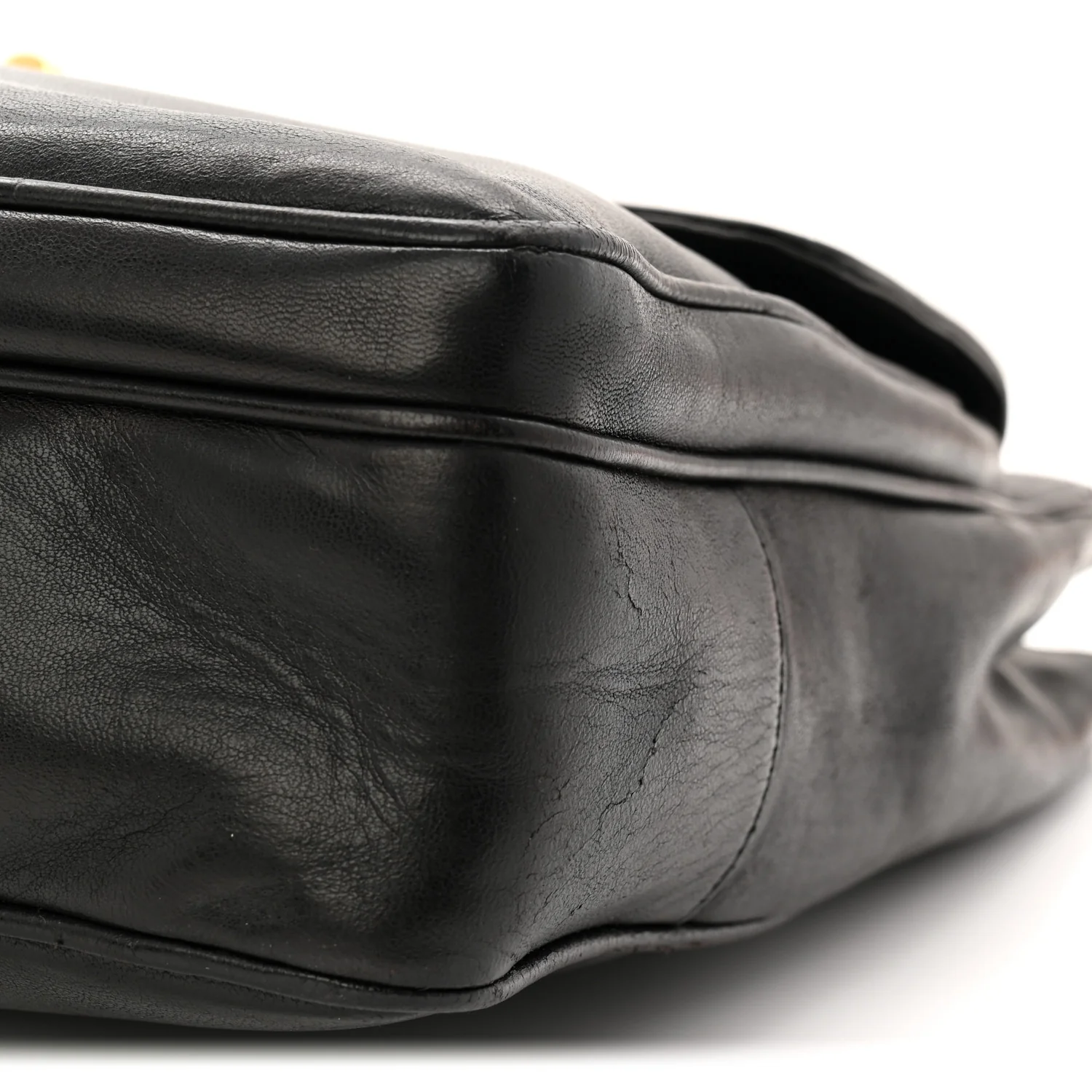 Lambskin CC Flap Shopping Tote Black