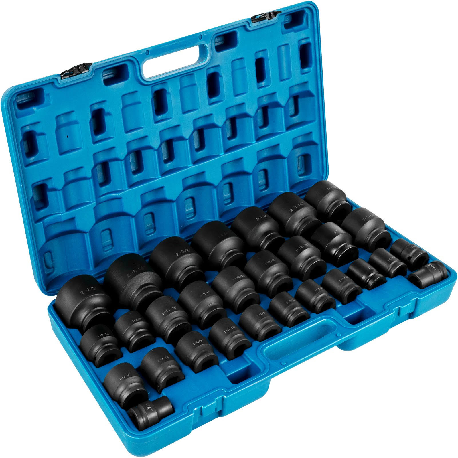VEVOR Impact Socket Set 3/4 Inches 29 Piece Impact Sockets 6-Point Sockets Rugged Construction CR-M0 3/4 Inches Drive Socket Set Impact SAE 3/4 inch