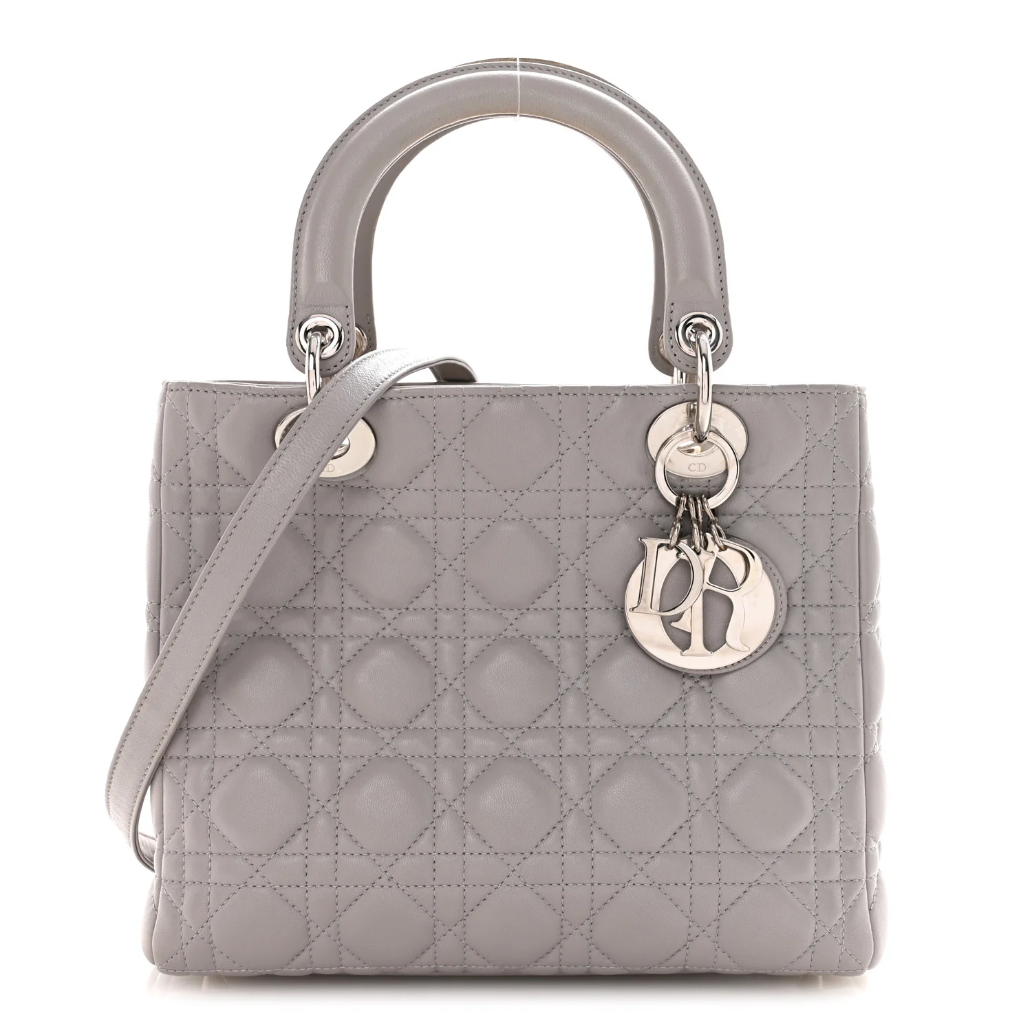 Lambskin Cannage Medium Lady Dior Grey