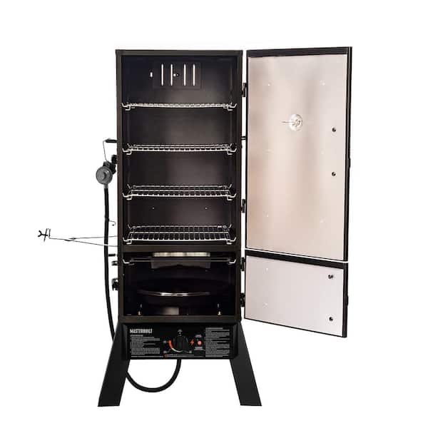 30 in Dual Fuel Propane Gas and Charcoal Smoker in Black Image 2