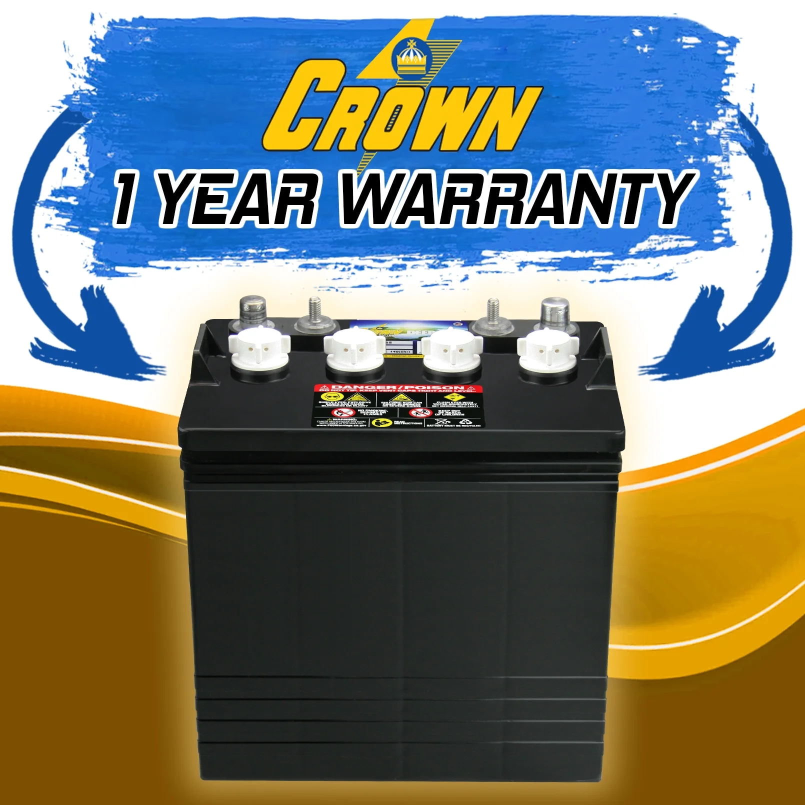 CR-165 8V Deep-Cycle Flooded Battery replaces Trojan T-875 X4 - Image 2