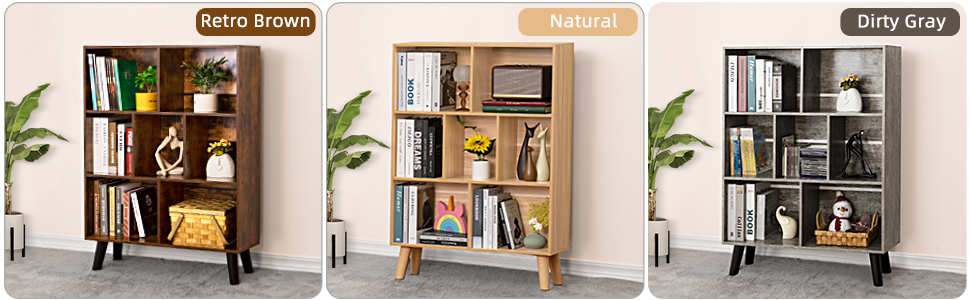 LEYAOYAO drewniana biblioteczka z 7 kostkami