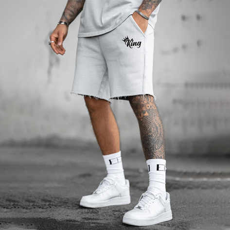 Short de survêtement imprimé King
