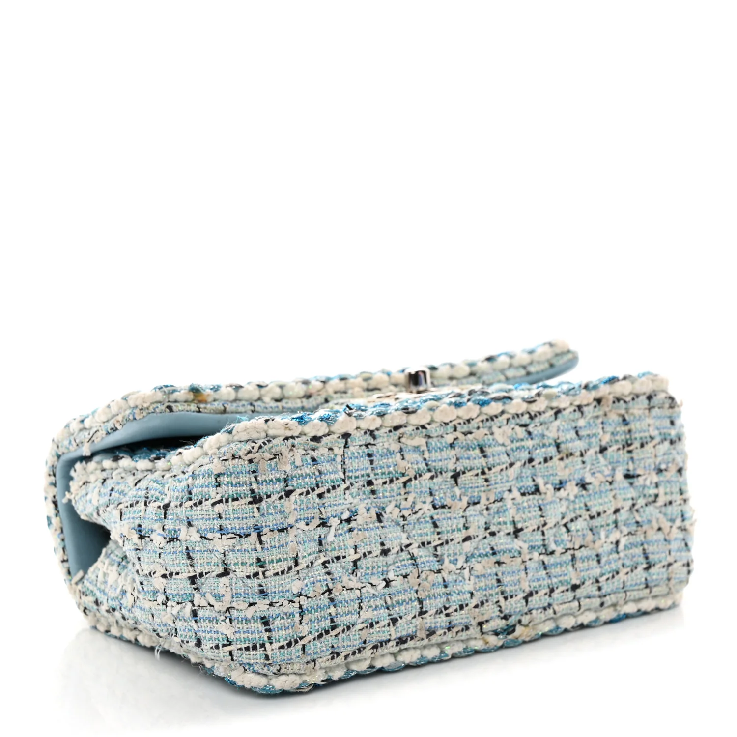 Tweed Braid Mini Flap Blue White Navy
