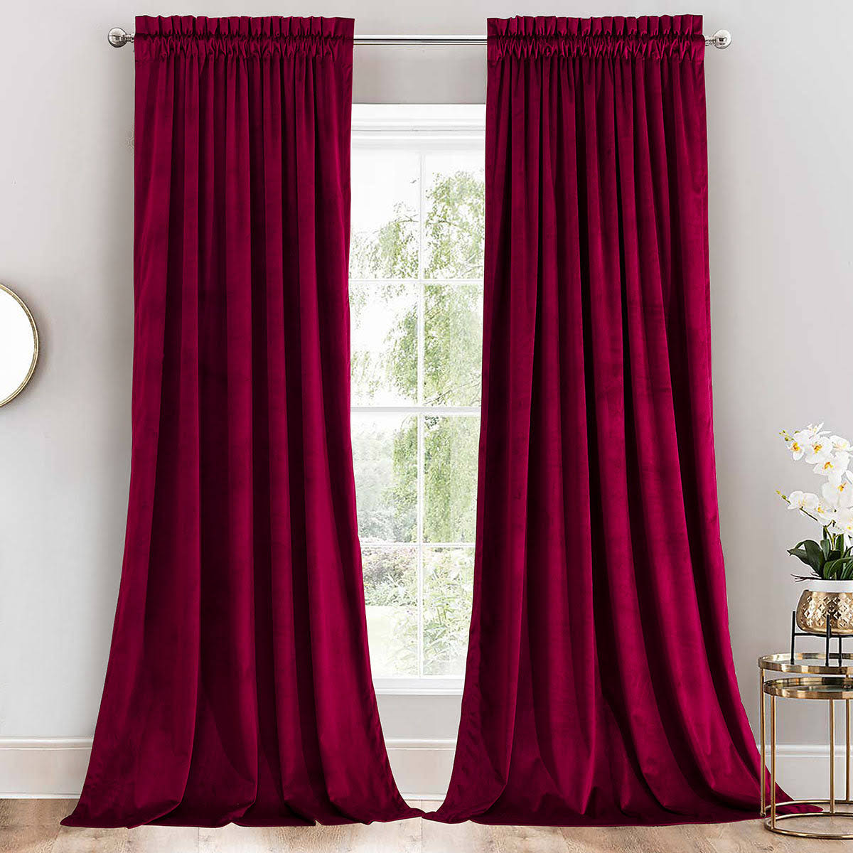 Heavyweight Velvet Curtain Rod Pocket Panels (Set of 2) 63
