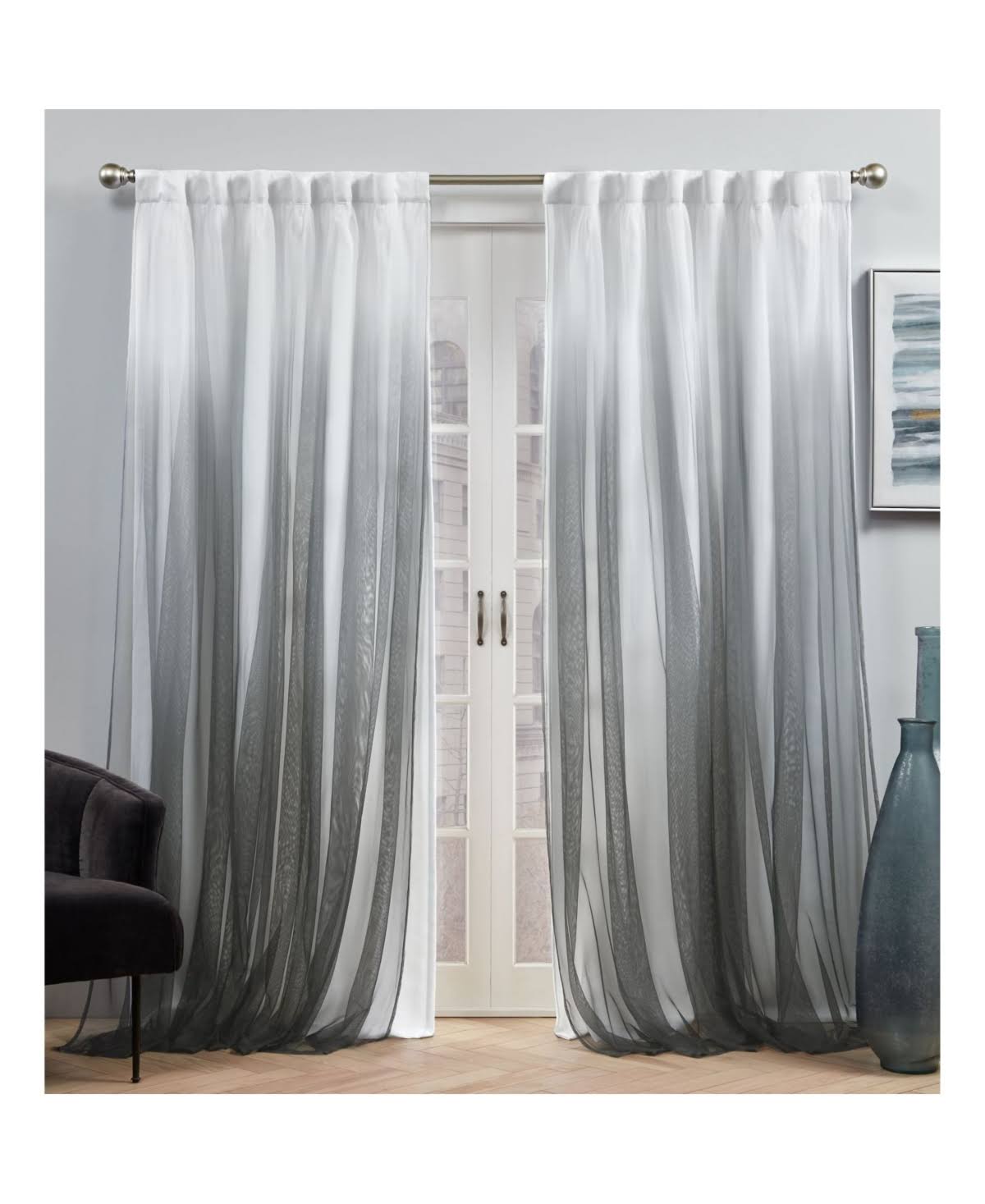 Exclusive Home Curtains Crescendo Lined Blackout Hidden Tab Curtain Panel Pair, 54