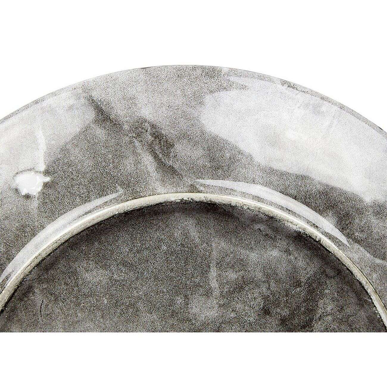 Assiette à dessert ronde noir décor marbre gris Ø20cm