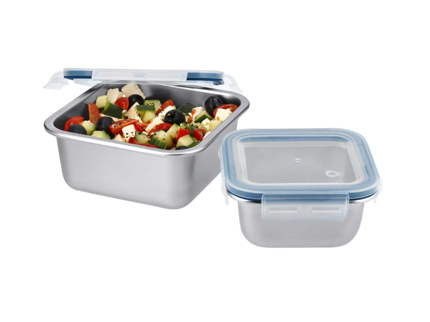 SILVERCREST Set de 2 botes de conservation en acier inoxydable
