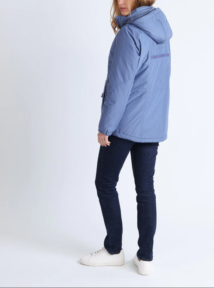 Parka doudoune femme bleu horizon