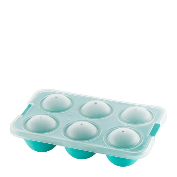 XL isform med lokk for 6 store isballer turkis