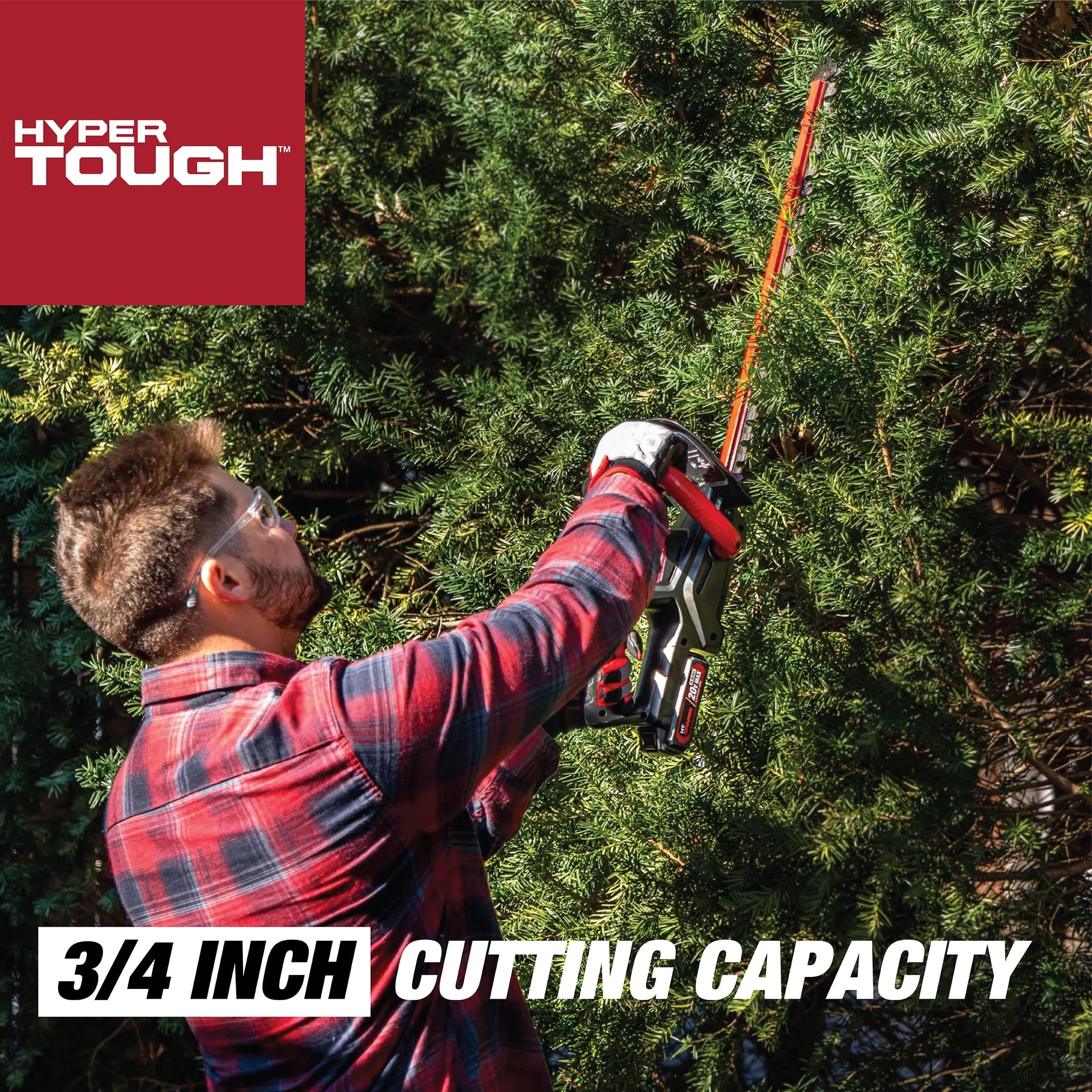 Hyper Tough 20V Max 22-inch Cordless Battery Powered Hedge Trimmer, HT21-401-003-07 - Image 5
