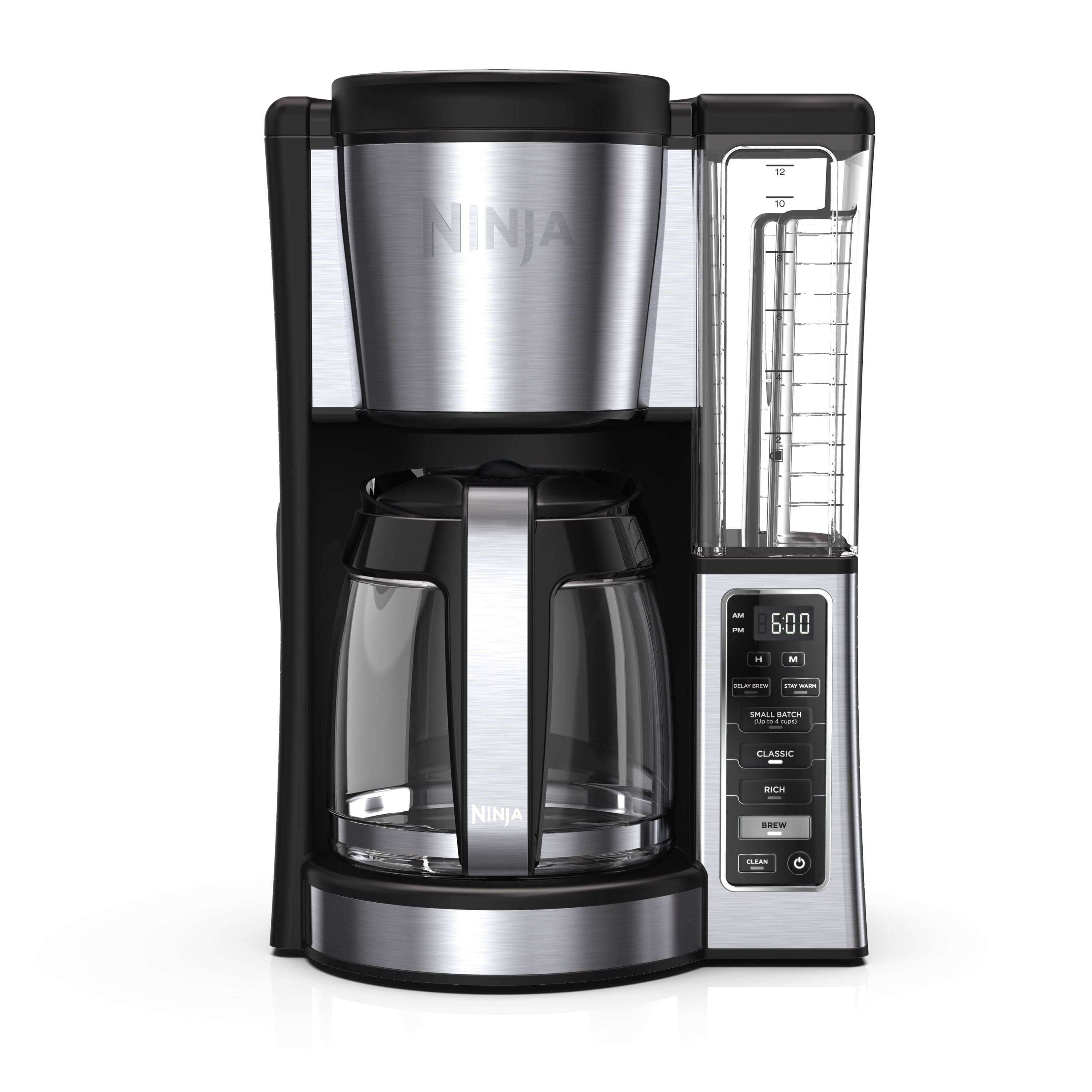 Ninja CE250 12-Cup Programmable Coffee Maker, Glass Carafe, Stainless Steel