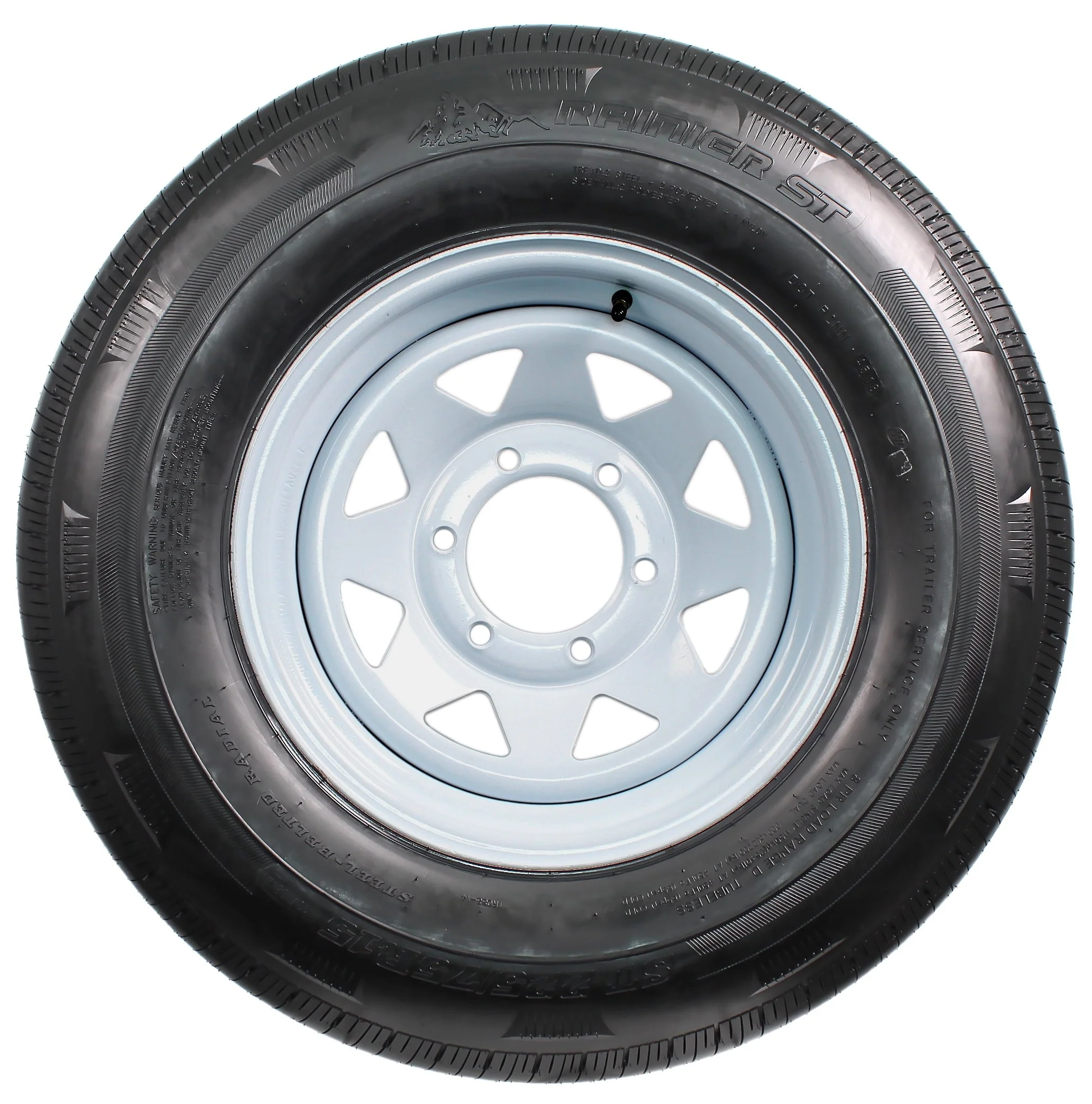 2 - Pack Radial Trailer Tire on Rim ST225/75R15 15 In. LRD 6 Lug White Spoke Wheel