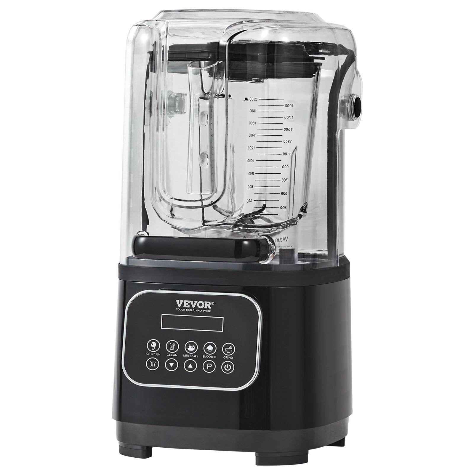 VEVOR Professional Blender with Shield, Commercial Countertop Blenders, 68 oz Jar Blender Combo, Stainless Steel 9 Speed & 5 Functions Blender, for