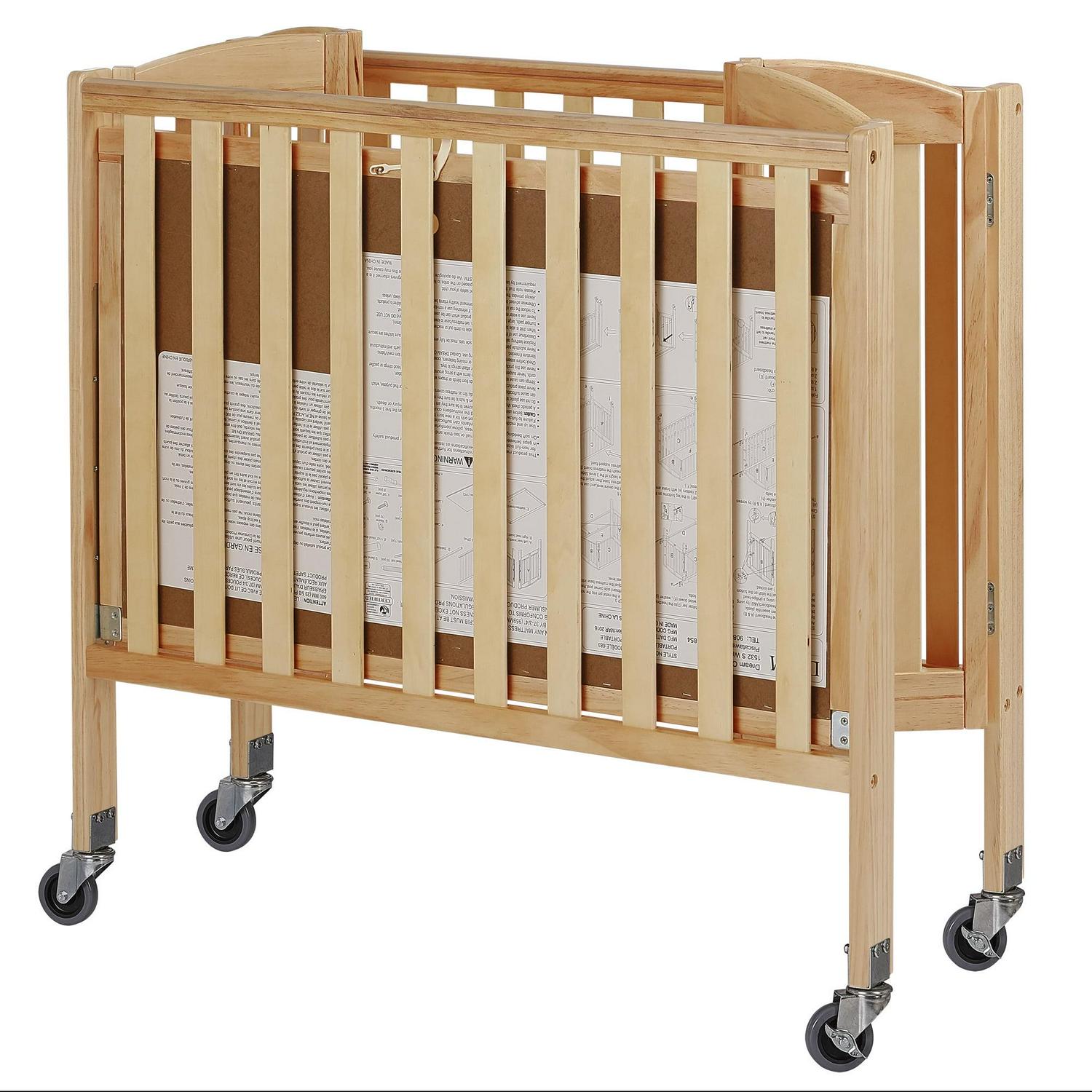 Birch 3-in-1 Folding Portable Mini Crib. Natural - Image 4